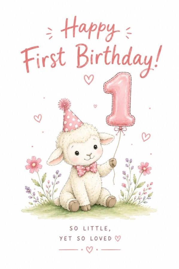 So Little, Yet So Loved first birthday card