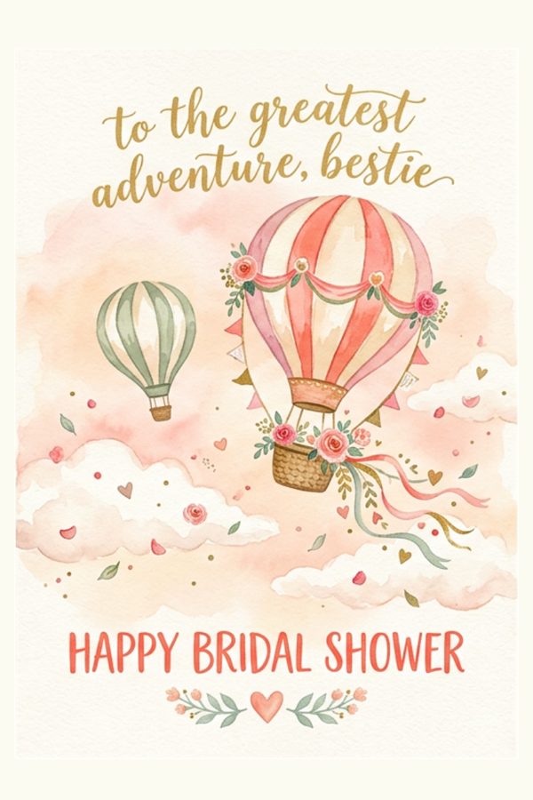 Greatest Adventure, Bestie bridal shower card